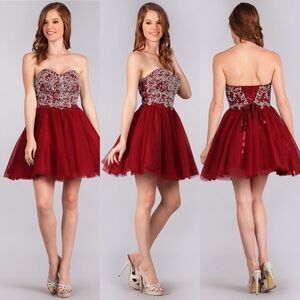 MY Fashion 1546 Burgundy Dress